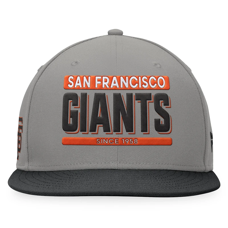 Men's Fanatics Gray/Black San Francisco Giants Line Drive Two-Tone Snapback Hat