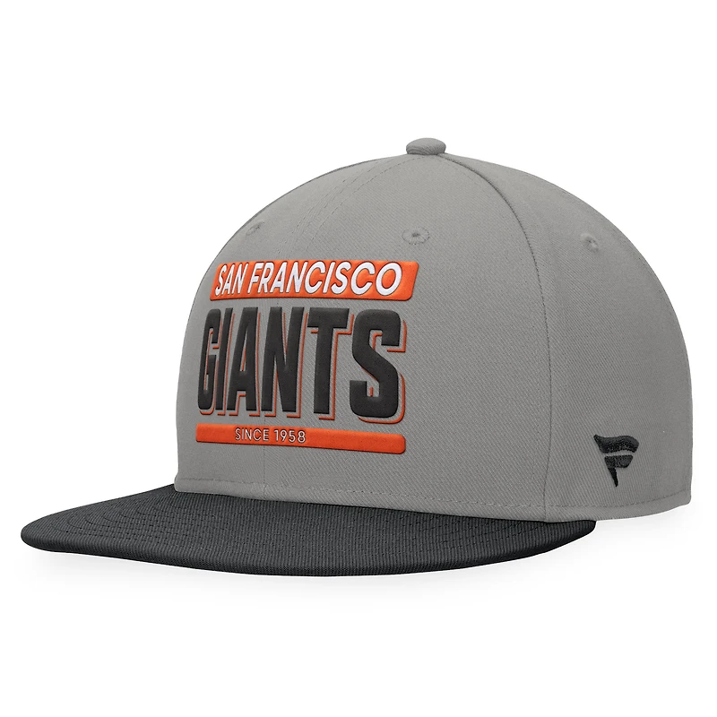 Men's Fanatics Gray/Black San Francisco Giants Line Drive Two-Tone Snapback Hat