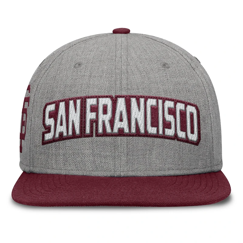 Men's Fanatics Gray/Maroon San Francisco Giants Elements Felt Chainstitch Snapback Hat