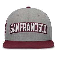 Men's Fanatics Gray/Maroon San Francisco Giants Elements Felt Chainstitch Snapback Hat
