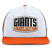 Men's Fanatics Gray/White San Francisco Giants Cranked Foam Front Patch Trucker Adjustable Hat