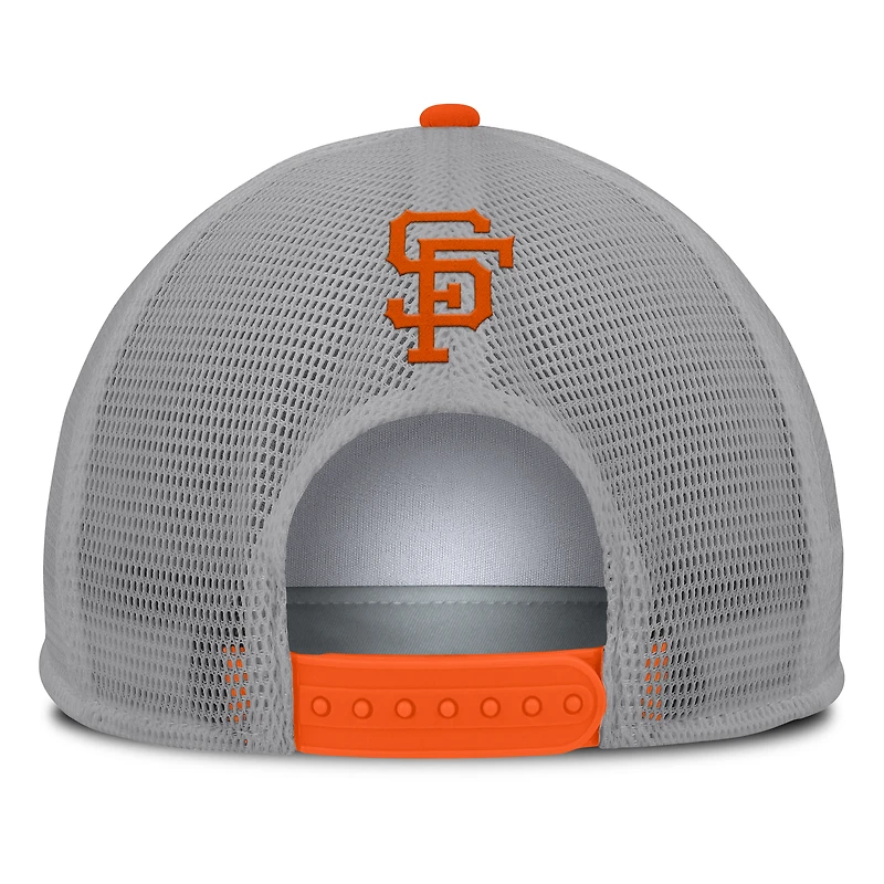 Men's Fanatics Gray/White San Francisco Giants Cranked Foam Front Patch Trucker Adjustable Hat
