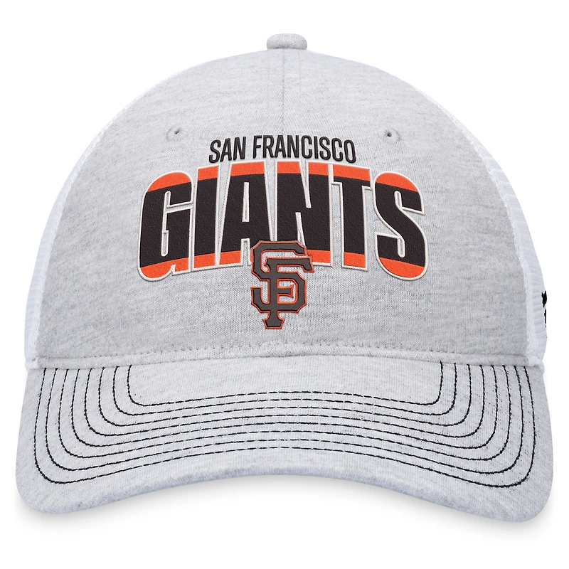 Casquette réglable de camionneur avec logo des Giants de San Francisco Fanatics gris chiné/blanc pour hommes