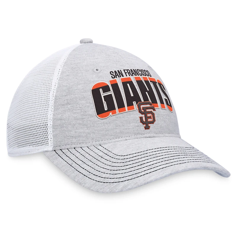 Casquette réglable de camionneur avec logo des Giants de San Francisco Fanatics gris chiné/blanc pour hommes