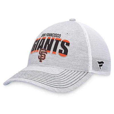 Casquette réglable de camionneur avec logo des Giants de San Francisco Fanatics gris chiné/blanc pour hommes