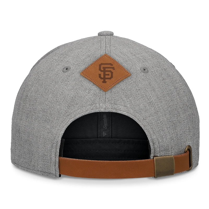 Casquette réglable structurée en A pour hommes Fanatics Heather Grey San Francisco Giants Elements