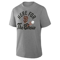T-shirt tri-blend nostalgique gris chiné Fanatics pour homme des Giants de San Francisco