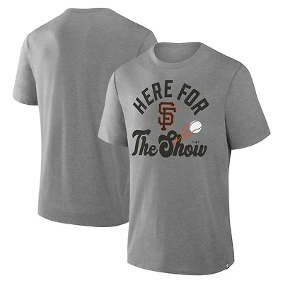 T-shirt tri-blend nostalgique gris chiné Fanatics pour homme des Giants de San Francisco