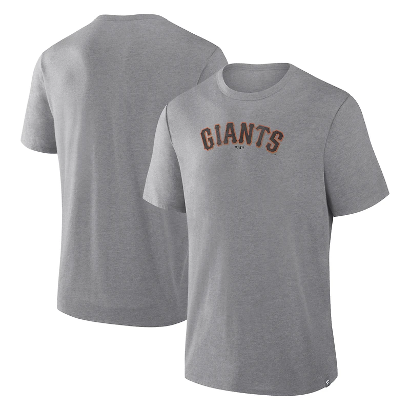 Men's Fanatics Heather Gray San Francisco Giants Play Tribute Tri-Blend T-Shirt