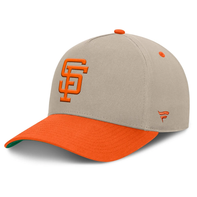 Men's Fanatics Khaki/Orange San Francisco Giants Veteran A-Frame Adjustable Hat