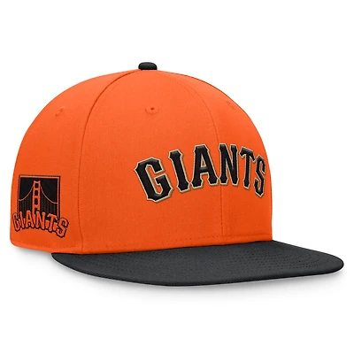 Casquette ajustée bicolore fondamentale orange/noir Fanatics pour hommes des Giants de San Francisco