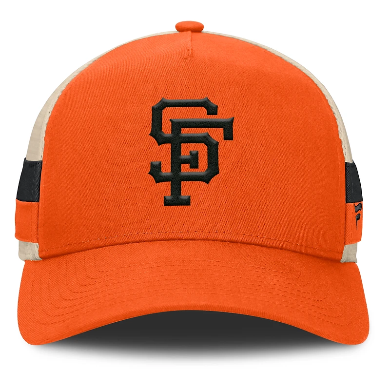 Men's Fanatics Orange/Natural San Francisco Giants Inherited Side Stripe Trucker Adjustable Hat