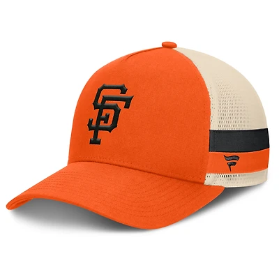 Men's Fanatics Orange/Natural San Francisco Giants Inherited Side Stripe Trucker Adjustable Hat