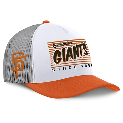 Men's Fanatics White/Orange San Francisco Giants On Deck A-Frame Snapback Hat