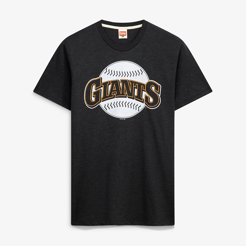 Men's Homage Black San Francisco Giants Hand-Drawn Logo Tri-Blend T-Shirt