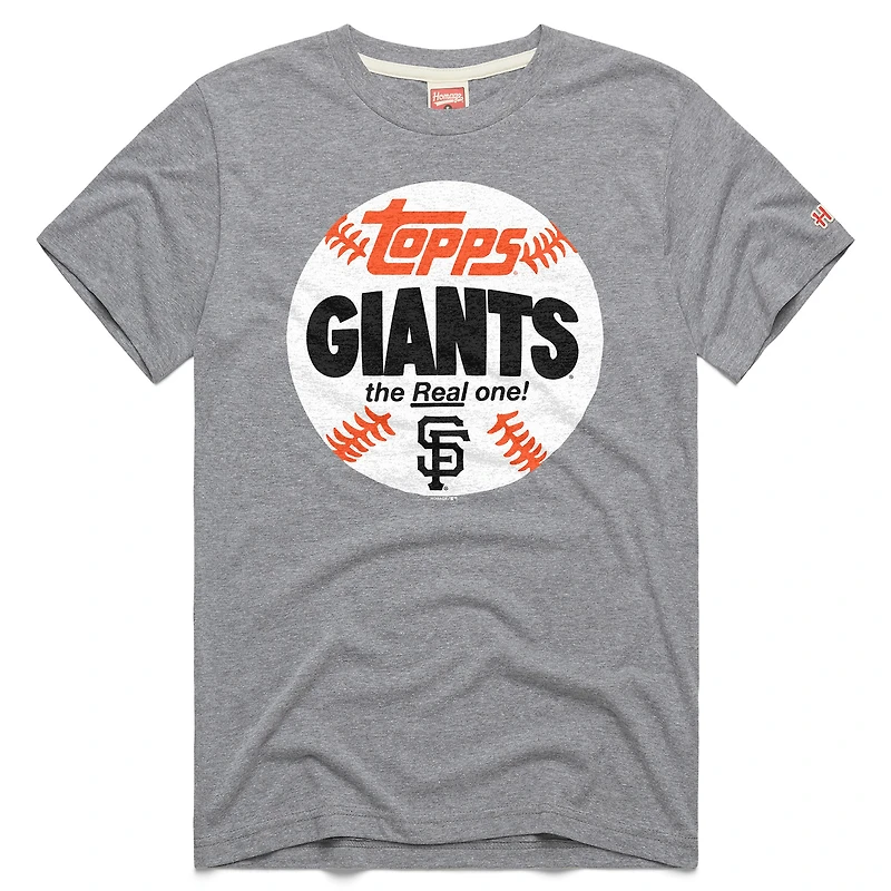 Men's Homage Gray San Francisco Giants MLB x Topps Baseball The Real One Tri-Blend T-Shirt