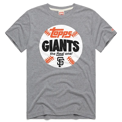 Men's Homage Gray San Francisco Giants MLB x Topps Baseball The Real One Tri-Blend T-Shirt