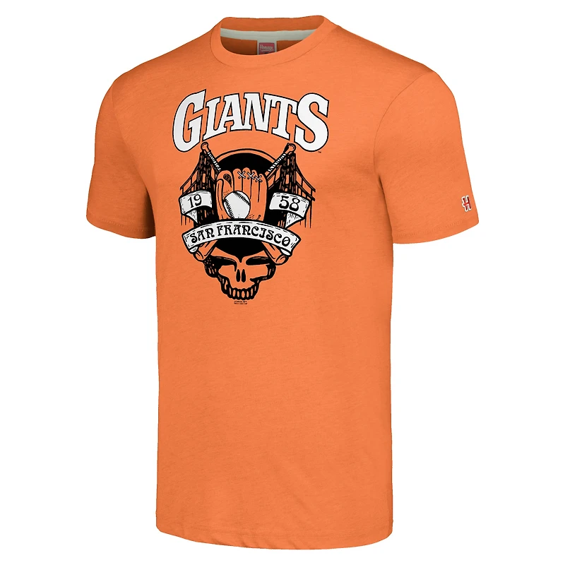 T-shirt Tri-Blend Hommage Orange San Francisco Giants Grateful Dead pour hommes