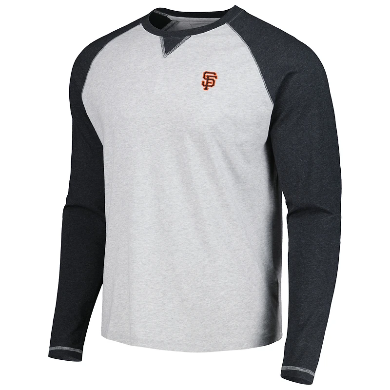 T-shirt à manches longues raglan Alsen des Giants de San Francisco, couleur anthracite/gris chiné, pour homme la marque johnnie-O