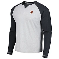 T-shirt à manches longues raglan Alsen des Giants de San Francisco, couleur anthracite/gris chiné, pour homme la marque johnnie-O