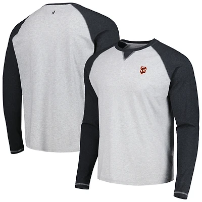 T-shirt à manches longues raglan Alsen des Giants de San Francisco, couleur anthracite/gris chiné, pour homme la marque johnnie-O