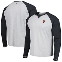T-shirt à manches longues raglan Alsen des Giants de San Francisco, couleur anthracite/gris chiné, pour homme la marque johnnie-O