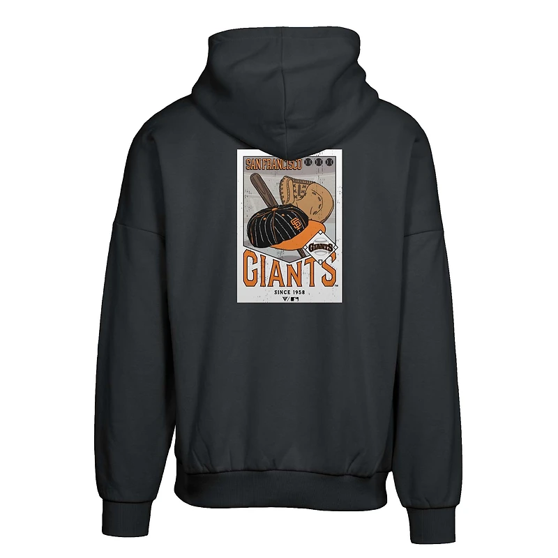 Men's Levelwear  Black San Francisco Giants Contact Pro Card Pullover Hoodie