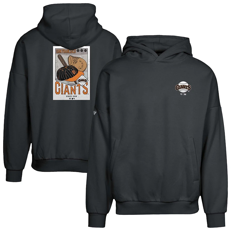 Men's Levelwear  Black San Francisco Giants Contact Pro Card Pullover Hoodie