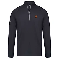 Men's Levelwear Black San Francisco Giants Theory Insignia 2.0 Quarter-Zip Pullover Top
