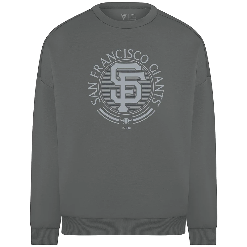 Men's Levelwear Gray San Francisco Giants Luxe Signature Grain Pullover Sweatshirt
