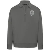 Pull à fermeture éclair quart de tour Luxe Signature gris Levelwear pour homme des Giants San Francisco