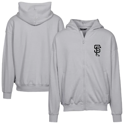 Sweat à capuche surdimensionné entièrement zippé motif camouflage numérique Uphill pour homme, gris, des San Francisco Giants