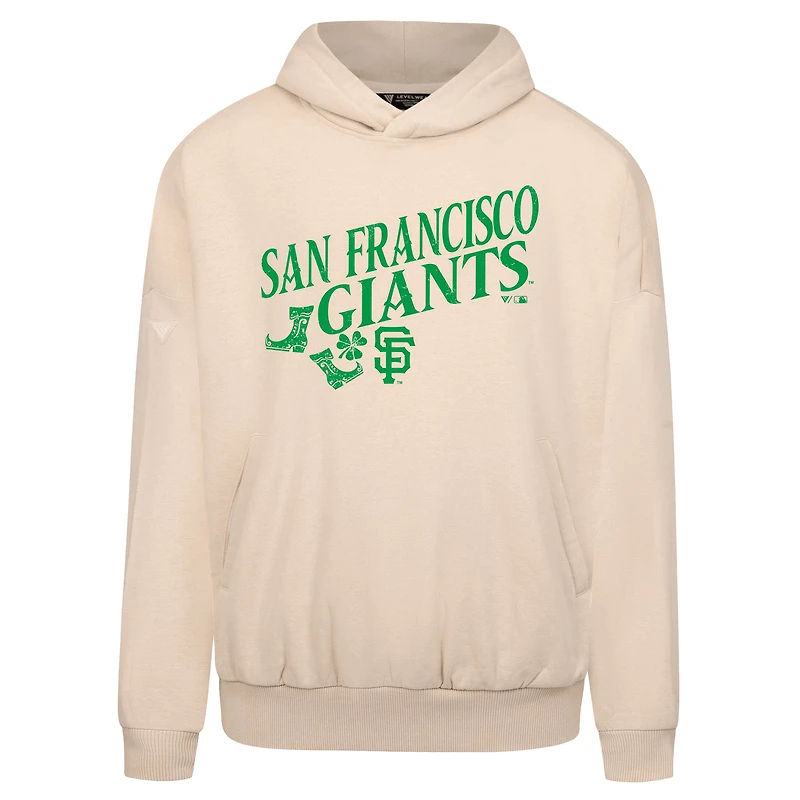 Men's Levelwear  Khaki San Francisco Giants St. Patrick's Day Pullover Hoodie