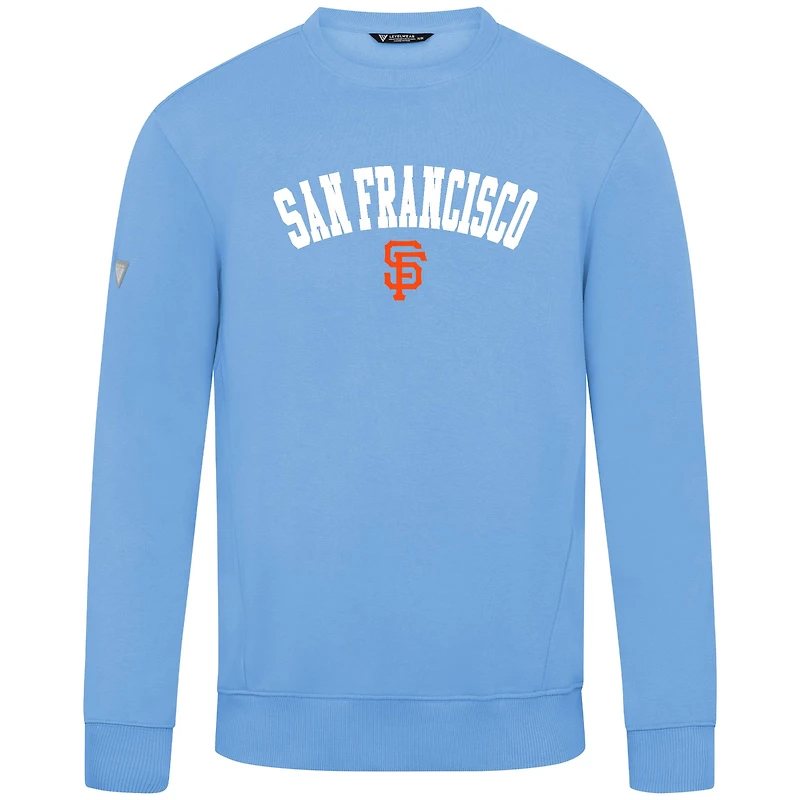 Sweat-shirt à capuche Levelwear bleu clair pour homme, modèle Zane Felt Arch des Giants de San Francisco.