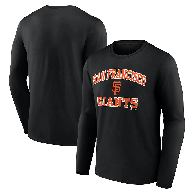T-shirt à manches longues noir logo San Francisco Giants Heart & Soul pour homme