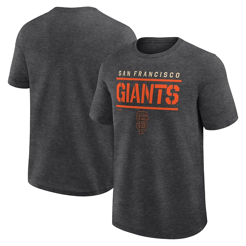 Men's Logo Athletic Heather Charcoal San Francisco Giants Top Notch T-Shirt