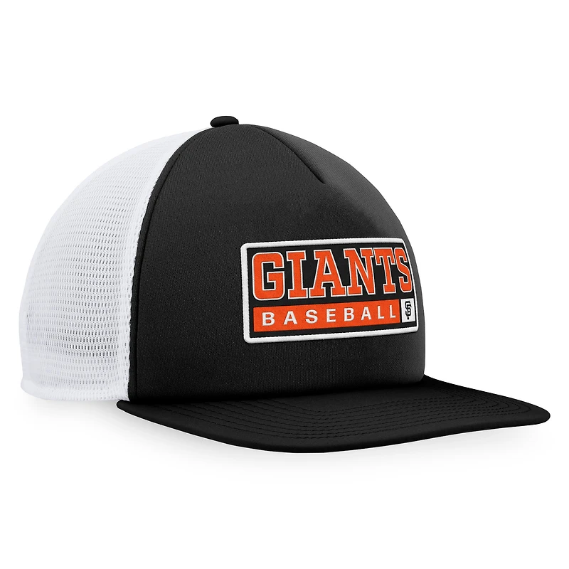 Men's Majestic Black/White San Francisco Giants Foam Trucker Snapback Hat