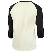 Men's Majestic Threads Cream/Black San Francisco Giants Cooperstown Collection Raglan 3/4-Sleeve T-Shirt