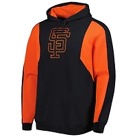 Chandail à capuchon en molleton couleurs contrastées des Giants de San Francisco Mitchell & Ness pour homme, noir/orange