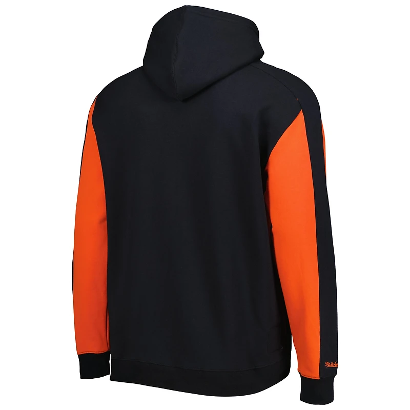 Chandail à capuchon en molleton couleurs contrastées des Giants de San Francisco Mitchell & Ness pour homme, noir/orange