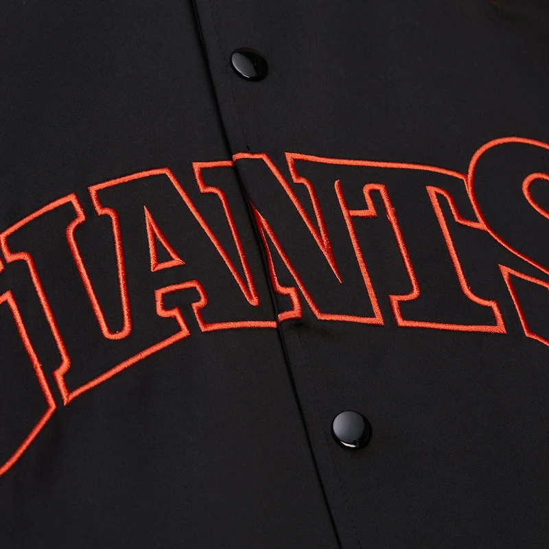 Veste Mitchell & Ness noire/orange à boutons-pression pour homme, collection Cooperstown, des Giants de San Francisco