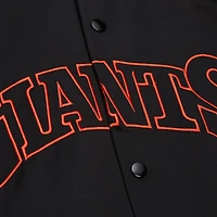 Veste Mitchell & Ness noire/orange à boutons-pression pour homme, collection Cooperstown, des Giants de San Francisco