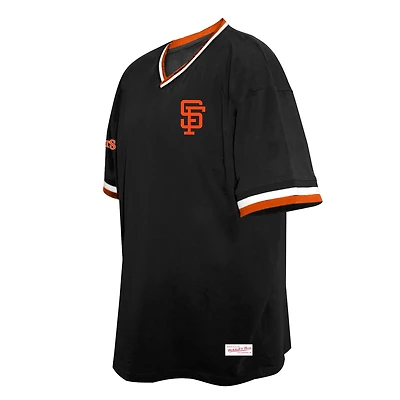 Men's Mitchell & Ness Black San Francisco Giants Big Tall V-Neck T-Shirt