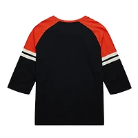 Men's Mitchell & Ness Black San Francisco Giants Cooperstown Collection Legendary Raglan Slub Henley 3/4-Sleeve T-Shirt