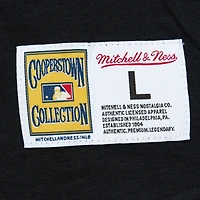 Men's Mitchell & Ness Black San Francisco Giants Cooperstown Collection Legendary Raglan Slub Henley 3/4-Sleeve T-Shirt