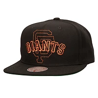 Men's Mitchell & Ness Black San Francisco Giants Double Up Snapback Hat