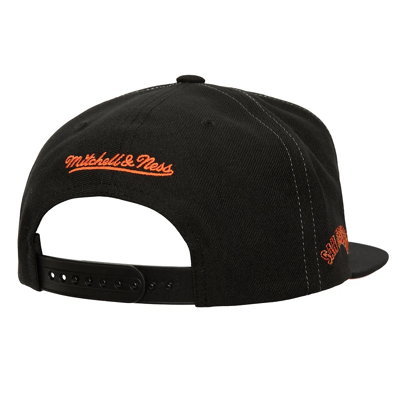 Casquette snapback intégrale noire pour hommes des Giants de San Francisco Mitchell & Ness