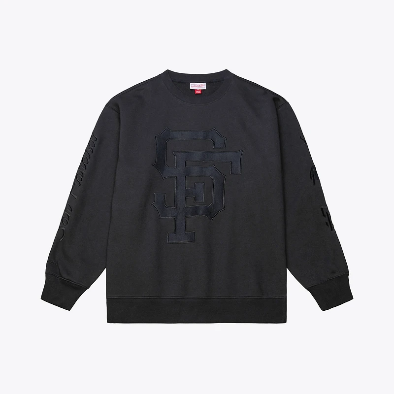 Sweat-shirt ras du cou en polaire noir Mitchell & Ness pour homme, Giants de San Francisco Phantom