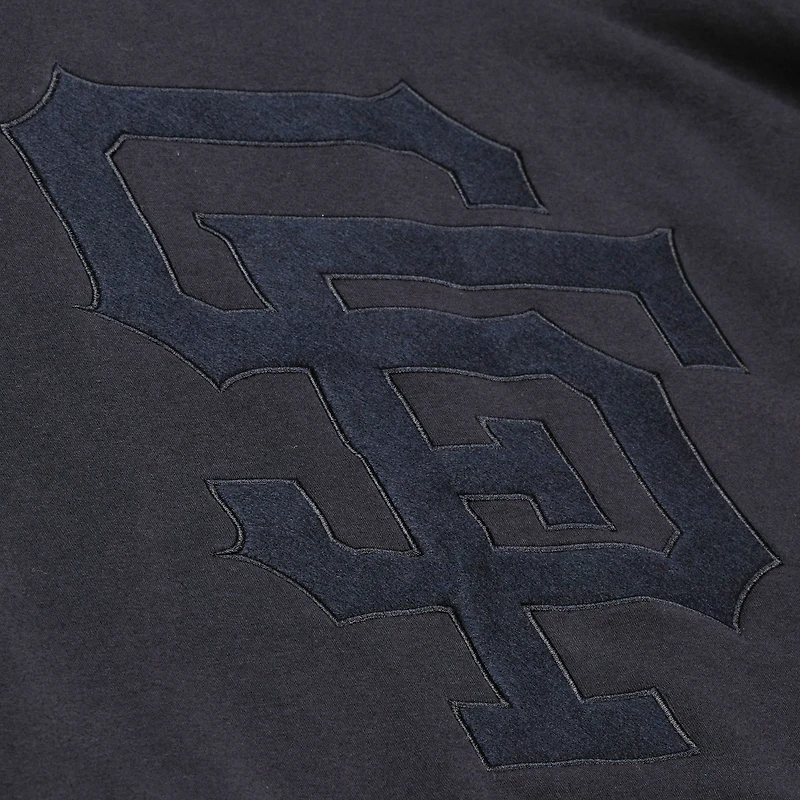 Men's Mitchell & Ness Black San Francisco Giants Phantom Fleece Crewneck Sweatshirt