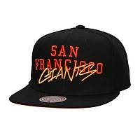 Casquette snapback Mitchell & Ness noire pour homme, aux couleurs des Giants de San Francisco.
